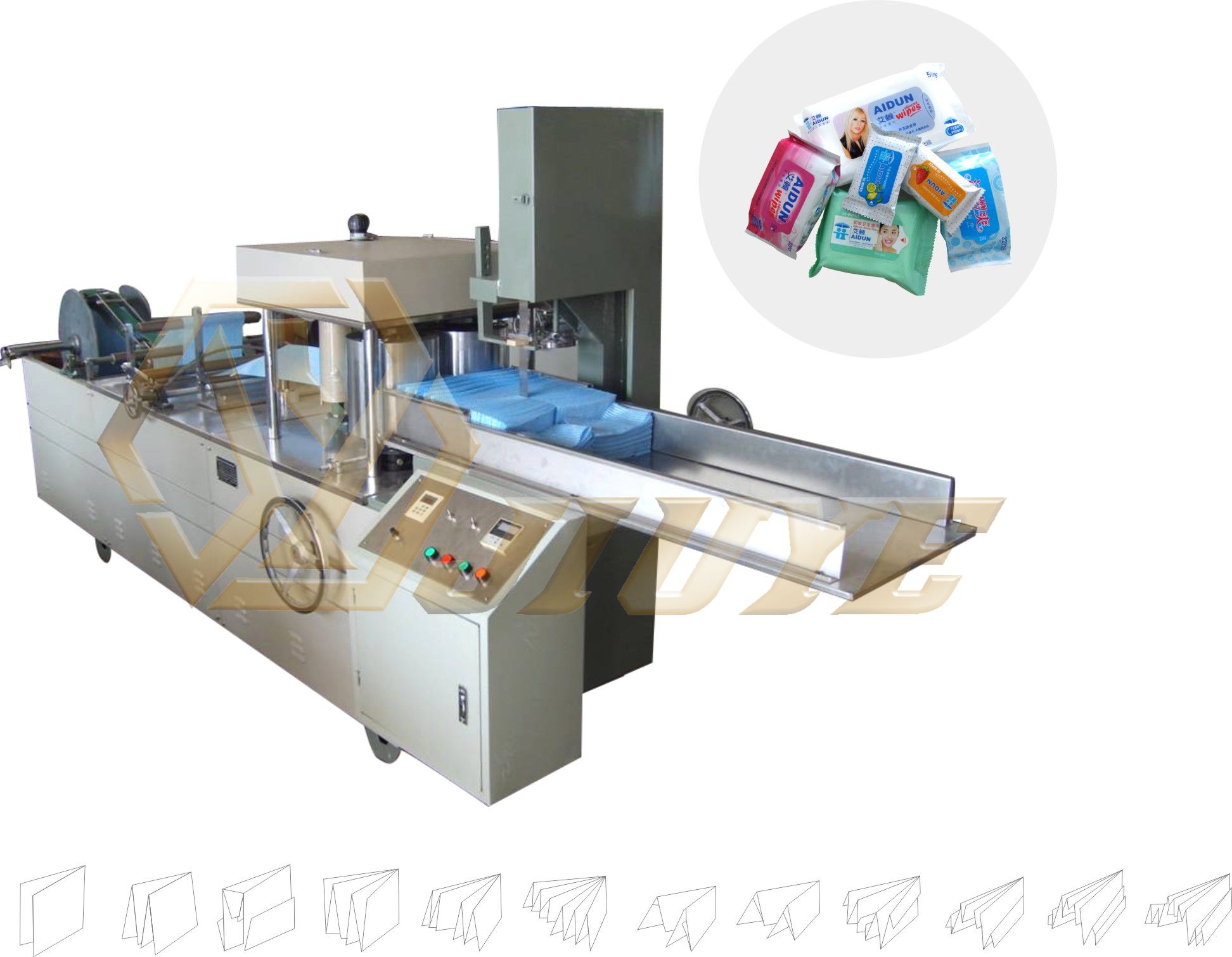 JY-Z(100-900)型全自動無紡布擦拭布(濕巾)折疊機(jī)